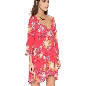 Free People Eyes On You Floral Print Trapeze Dress